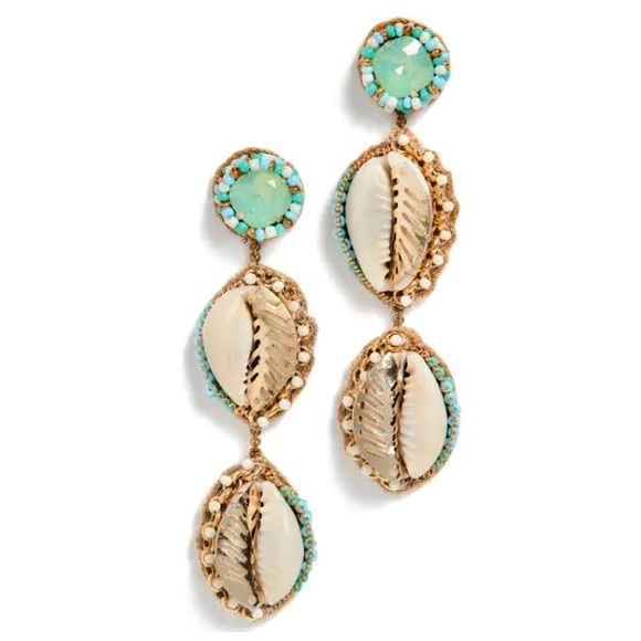 NWT Deepa Gurnani Beaded Crystal Seashell Chandeliers - Picture 16 of 16